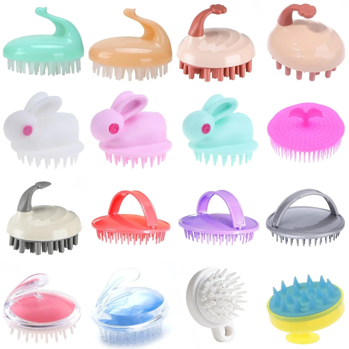 

Shampoo Comb Silicone Teeth Hair Scalp Soft Massage Brush Hair Washing Comb Body Bath Massager Beauty Spa Tools