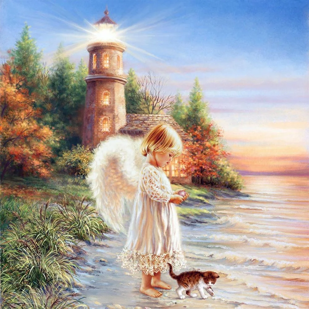 

DIY 5D Angel Diamond Painting Full Drill with Number Kits Home and Kitchen Wall Decoration Gifts for Adults and Kids