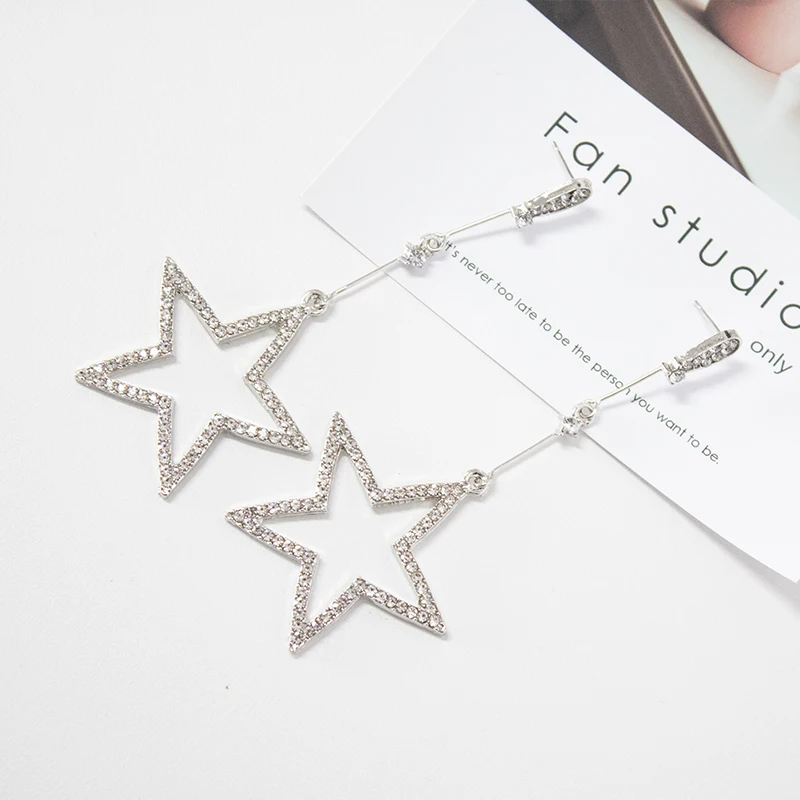 Серьги Горячая Новинка стильные модные серьги с блестящими звездами подходят