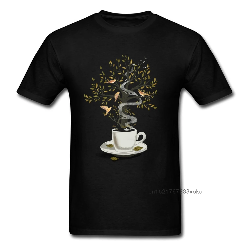 Мужская футболка с принтом чаши мечты повседневная черная хлопковая Футболка