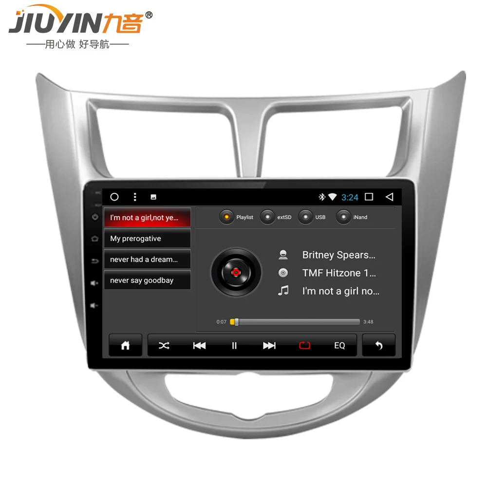 JIUYIN Android видео плеер навигация автомобиля радио мультимедиа gps для hyundai Verna Solaris