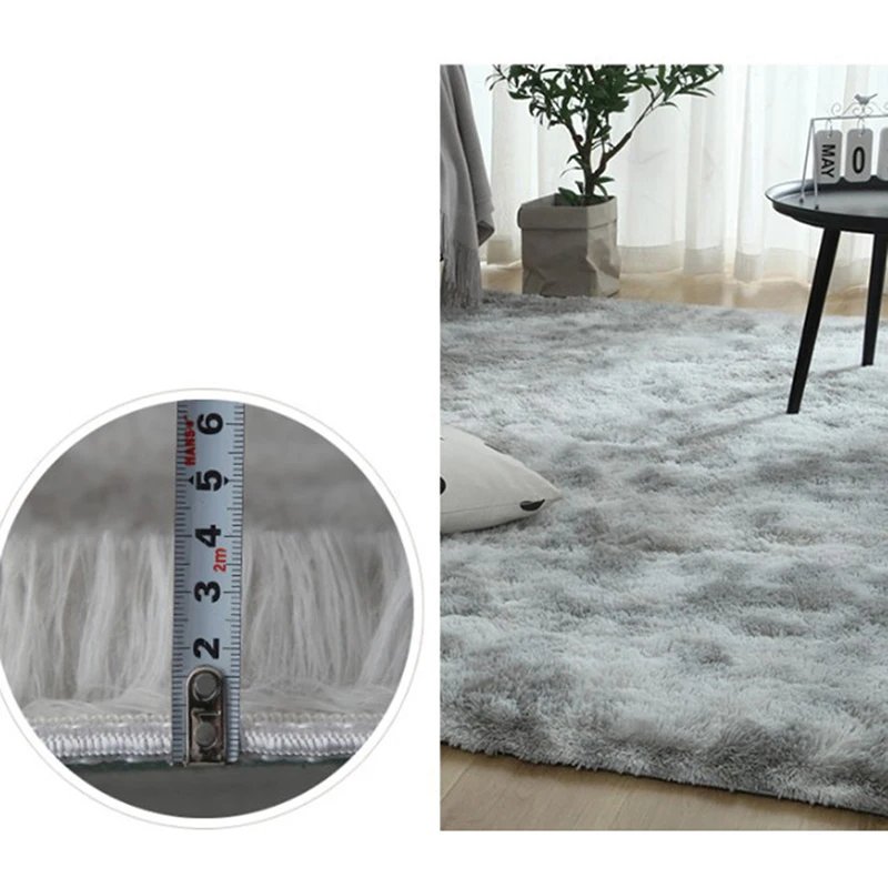 

Modern Fluffy Rugs Anti-Skid Shaggy Rug Dining Room Carpet Floor Mat Home Bedroom Hot