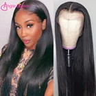 Angie Queen, прямые фронтальные человеческие волосы на сетке, парики для черных женщин, плотность 180, бразильские волосы Remy, парик на сетке 4x4, без клея