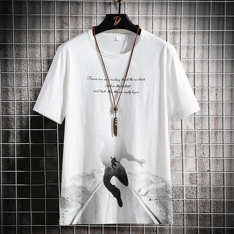 

T-shirt men's summer 2021 new trendy brand trend cotton casual half-sleeved clothes loose Korean compassionate