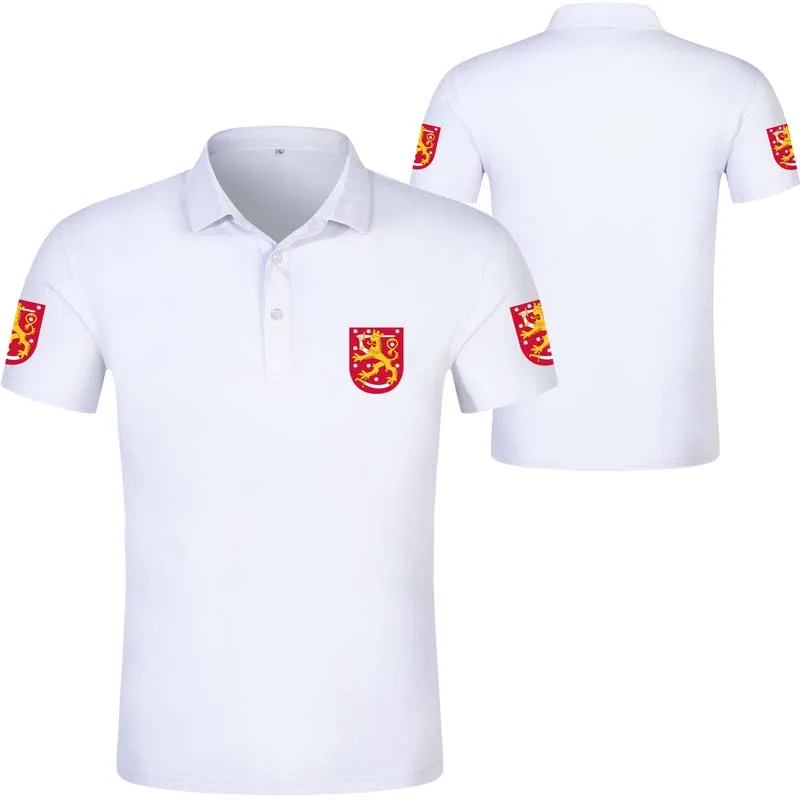 Финская рубашка поло с бесплатным именем на заказ изображением плавника