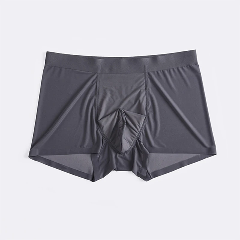 6 Pcs/Lot Men Ice Silk Underwear Summer New Seamless Breathable Boys Loose Underwear Youth Large Size Ultra-Thin Men's Underwear