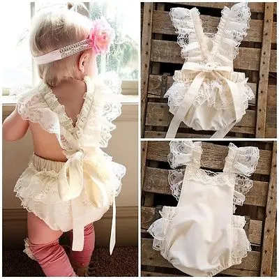 

New Babies Girls Summer Floral Bodysuits ropa de bebe Infant Baby Girl Lace Backless Ruffle Bodysuit Jumpsuit Sunsuit Clothes