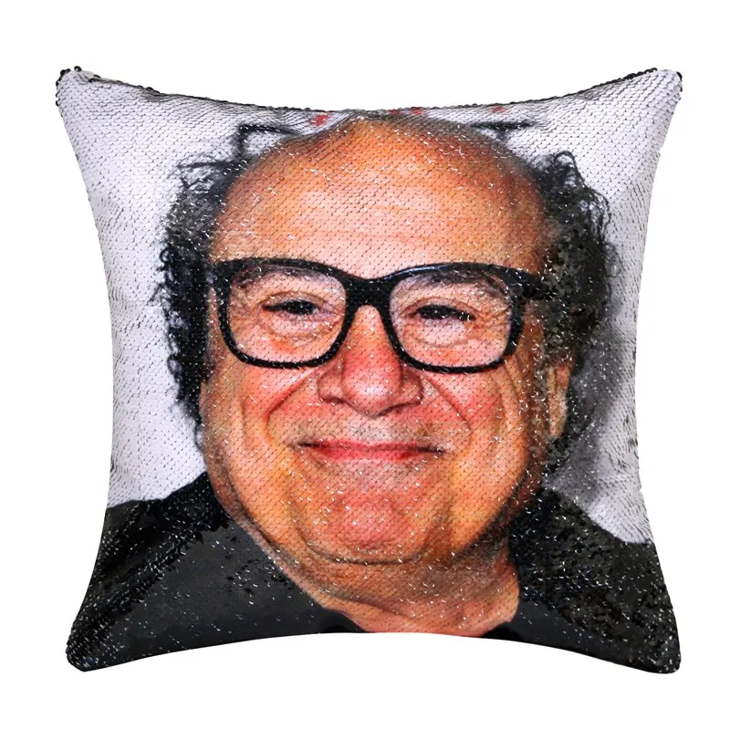 

Super Shining Reversible Color Changing Pillow Case Magical Danny Devito Cushion Cover With Sequins Pillow Cover 40x40cm