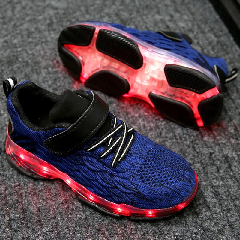 

New Children's LED Light-up Breathable Girls Running Shoes Boys Soft-soled Luminous Sports Shoes Children's Shoes Size 25-37