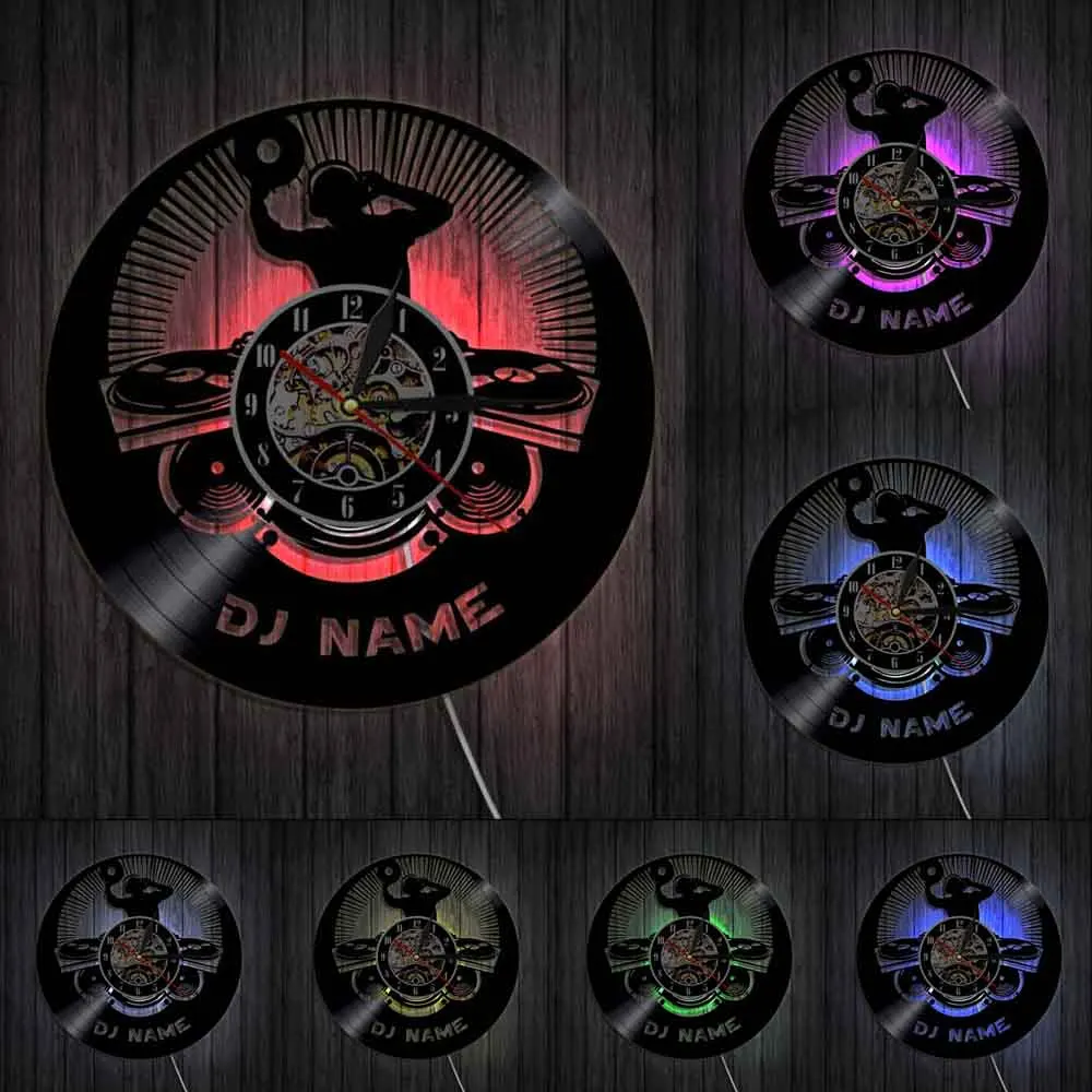 Настенные часы с виниловой пластиной персонализированные дизайнерские