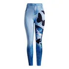 Модные женские брюки JAYCOSIN с принтом бабочки, повседневные женские утепленные длинные брюки с высокой талией, узкие джинсовые брюки-карандаш с высокой талией