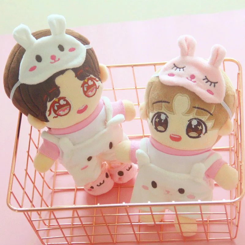 Little white rabbit 20cm eye patch baby dress Exo love bean doll cute pink | Игрушки и хобби