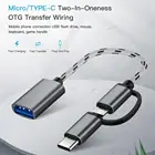 2 в 1 нейлоновый Плетеный Кабель USB 3,0 OTG адаптер Micro USB Type C адаптер для синхронизации данных для Samsung Xiaomi MacBook USB Type-C Micro OTG
