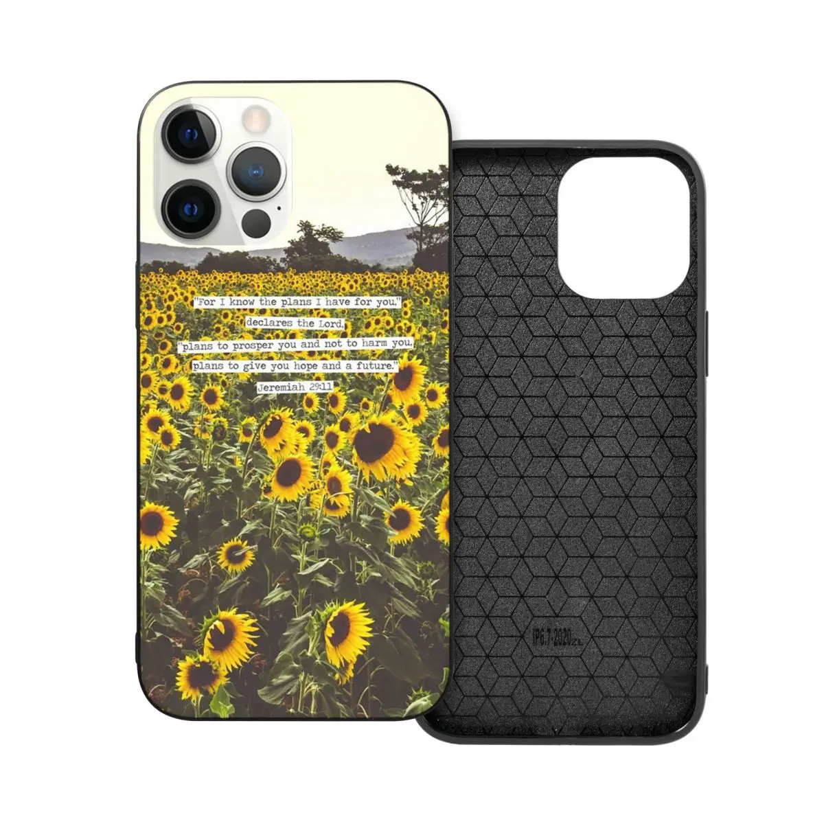

Jeremiah Sunflowers PC Glass TPU Phone Bumper for iPhone 13 12 11 Xs Xr X Pro Max Mini 7 8 Se2 Plus 6 6S