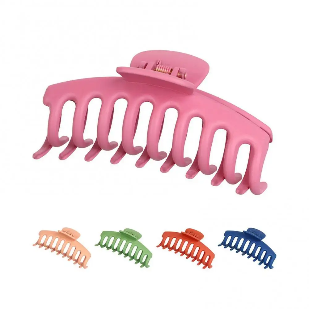 

Women Non-slip Plastic Matte Colorful Large Bath Ponytail Hair Claw Clip Hairpin