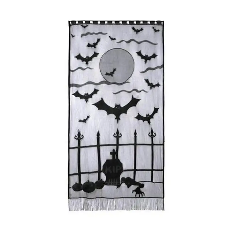 Хэллоуин жуткий паук веб Принт &quotлетучая мышь&quot оконные и дверные профили Шторы