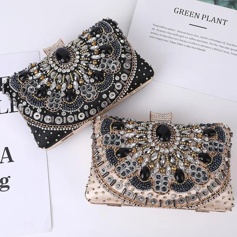 

Модная вечерняя сумочка ручной работы в европейском и американском стиле с вышивкой бисером от Charm Style, косметичка, вечерняя женская сумочка