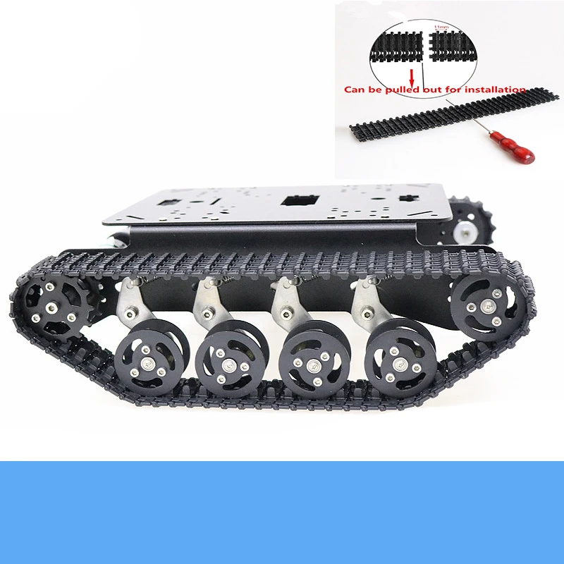 Металлический Амортизатор черный RC робот танк шасси комплект Мобильная платформа для Arduino Uno r3 Raspberry Pie DIY части игрушек