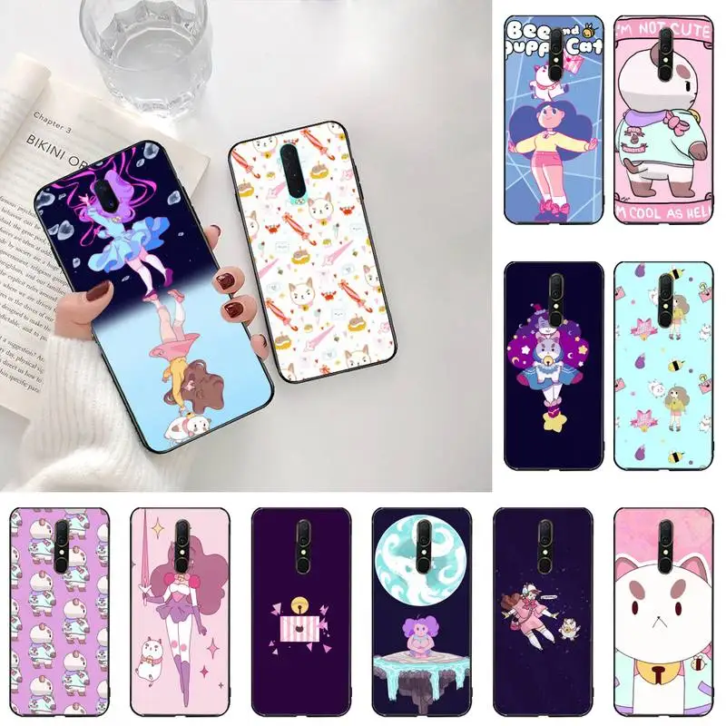HPCHCJHM Пчела и Puppycat черный ТПУ мягкий резиновый чехол для телефона Oppo A5 A9 2020 Reno2 z