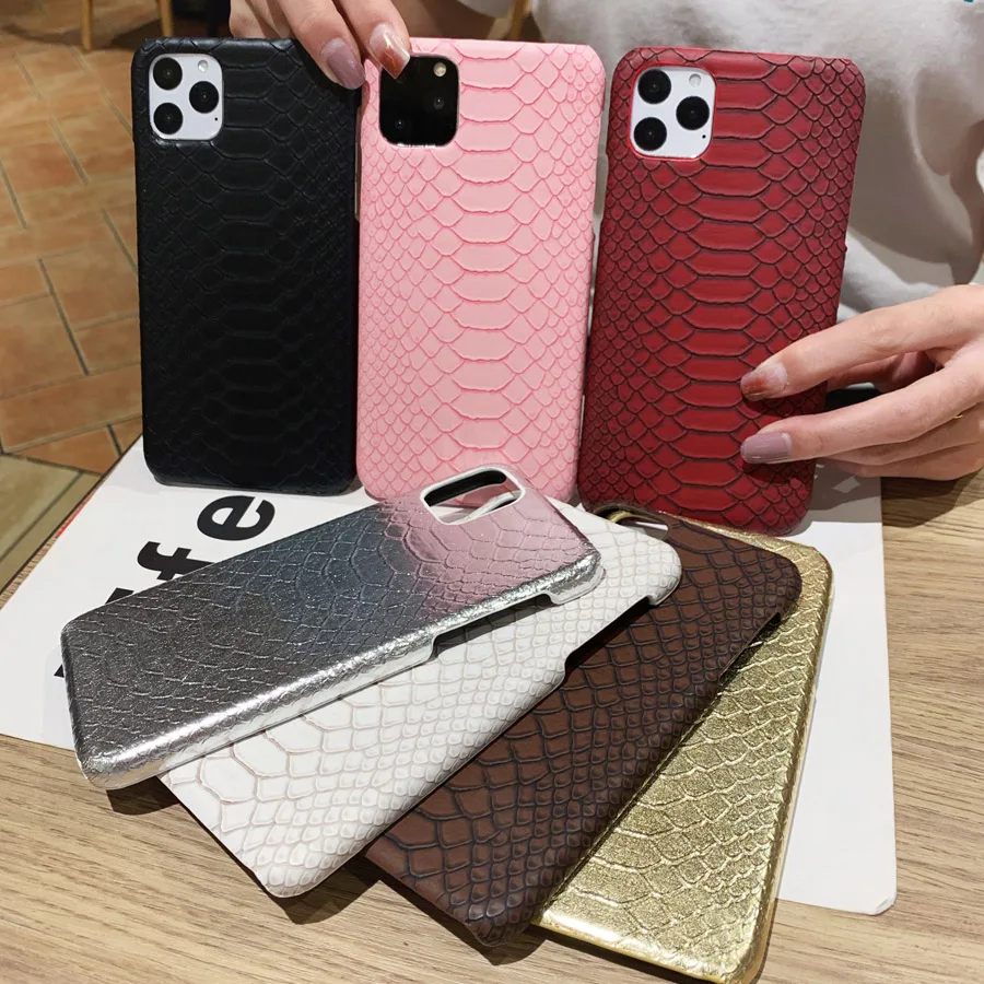 Чехол из искусственной кожи под змеиную кожу для iPhone SE2 6s 7 8 Plus Винтажный