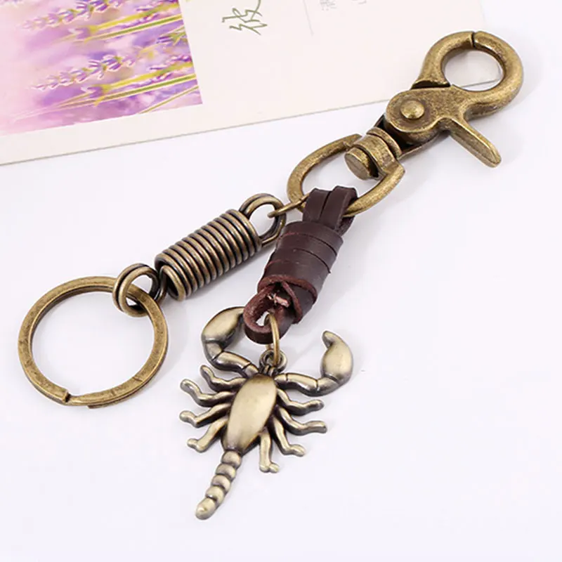 Брелок для ключей мужской в стиле панк модный винтажный кожаный аксессуар с