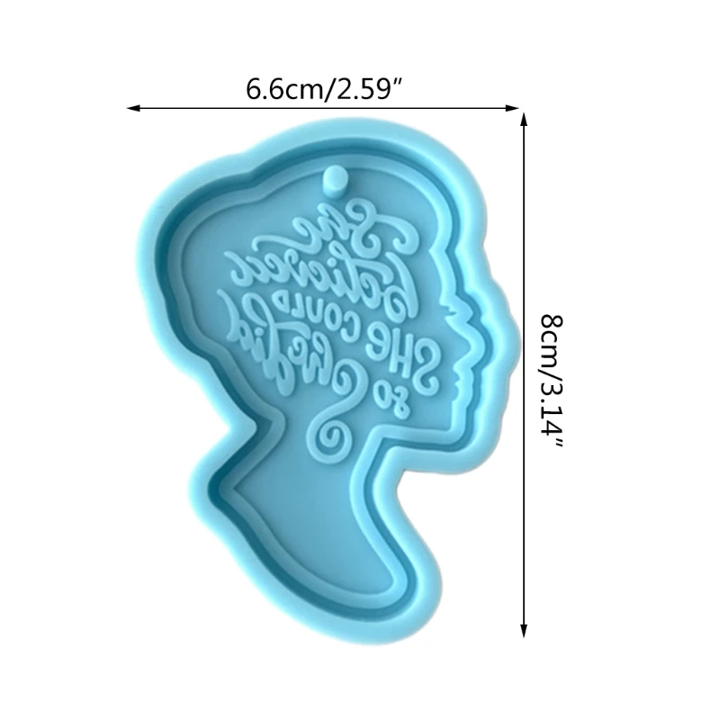 

Super Glossy Women Head Epoxy Resin Mold Keychain Casting Silicone Mould DIY Crafts Jewelry Pendant Making Tools