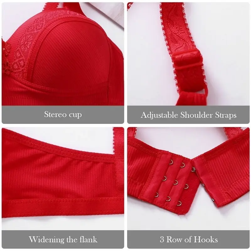 

2021 Sexy Solid Front Closure No Wire Girl Underwear Women Push Up Bra Lingerie Tops Wide Strap Female Breasted Women