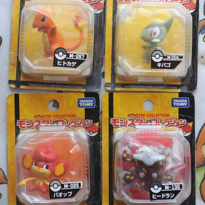 

TOMY POkemon Anime Figures Axew Primeape Heatran Charmandermc Figurine Kids Collect Birthday Gifts Christmas Present Model Toys