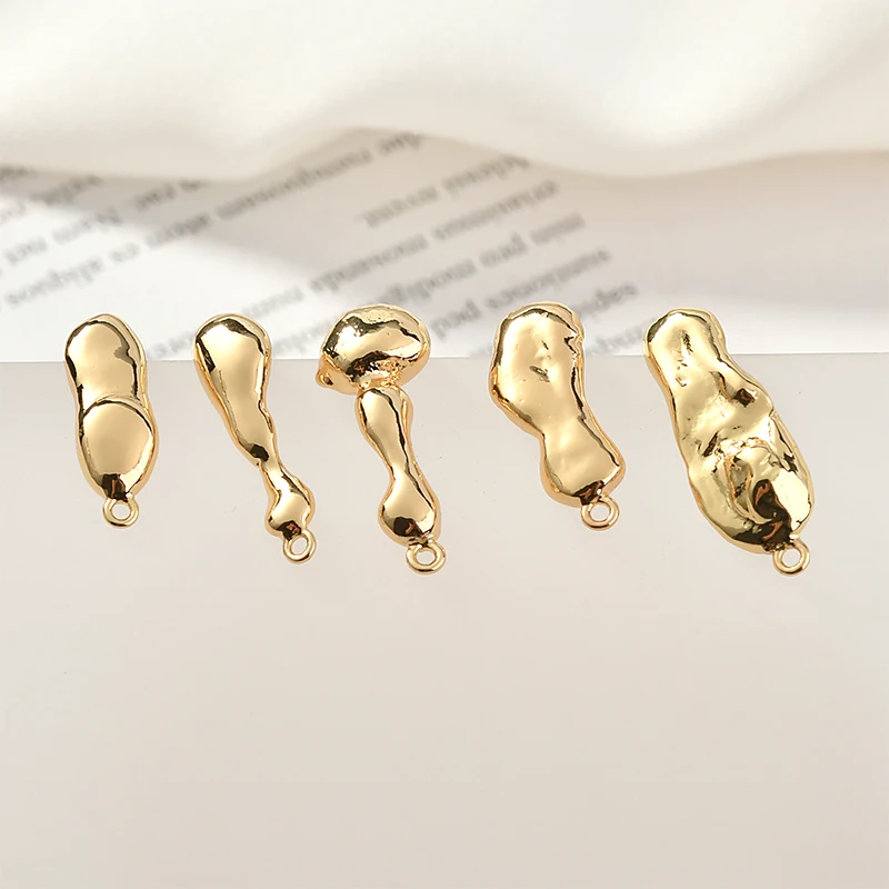 Медные 18K Аутентичные золотые абстрактные неровные серебряные иглы DIY ручной