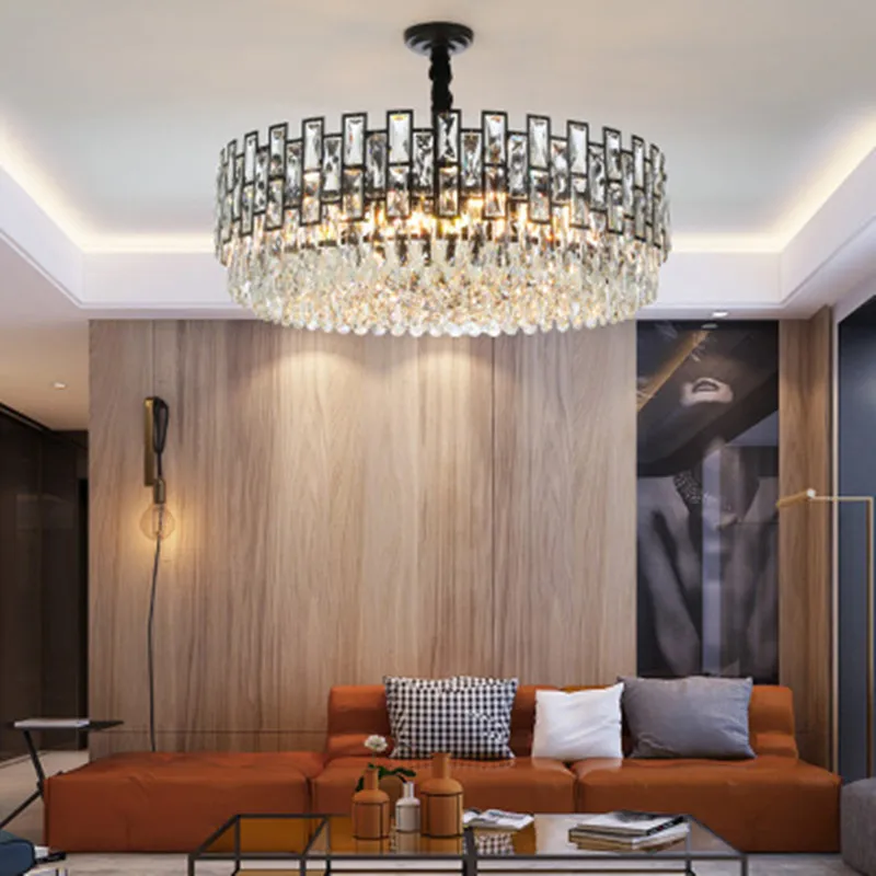 Современная хрустальная люстра дизайнерские светодиодные светильники черного