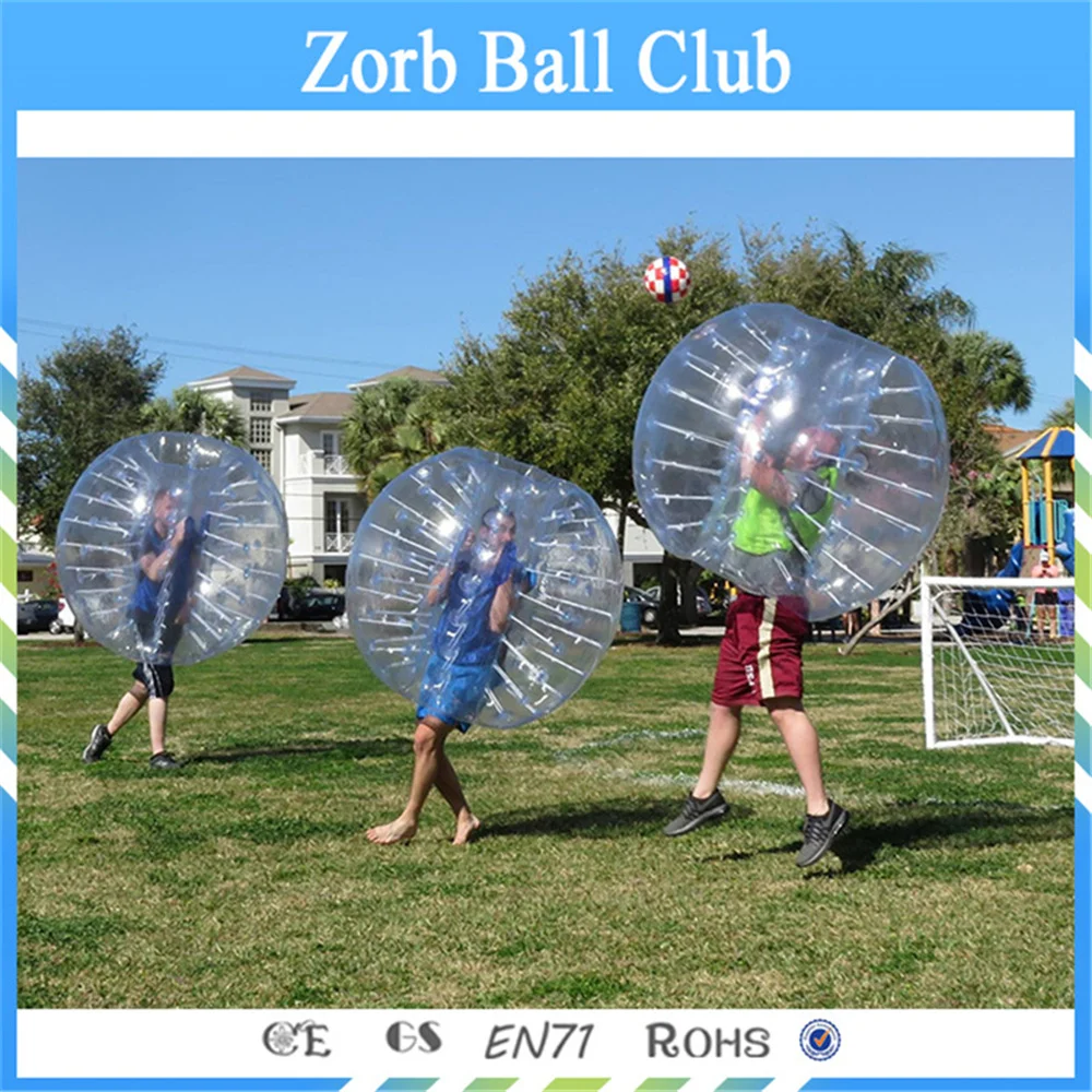 Бесплатная доставка ТПУ 10 шт (5 красный + 5 синий) Зорб мяч надувной пузырь