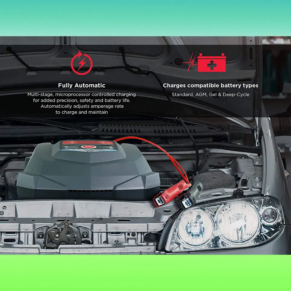 

Schumacher fully automatic battery charger and maintainer 15 Amp/3 Amp, 6V/12V-suitable for ships and car batteries
