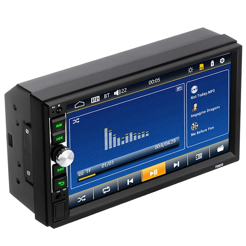 Car Radio HD 7 inch Contact Screen Stereo 12V 2 Din FM ISO Power Aux Input Auto MP5 Player SD USB 7090S | Электроника