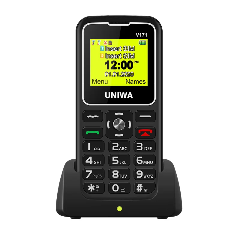 Сотовый телефон UNIWA V171, 2G, GSM, MT6261D, две SIM-карты, 1000 мА · ч, 1,77 дюйма, фонарик 0,08 МП, MP3, Cool мобильный телефон VS V808G от AliExpress WW