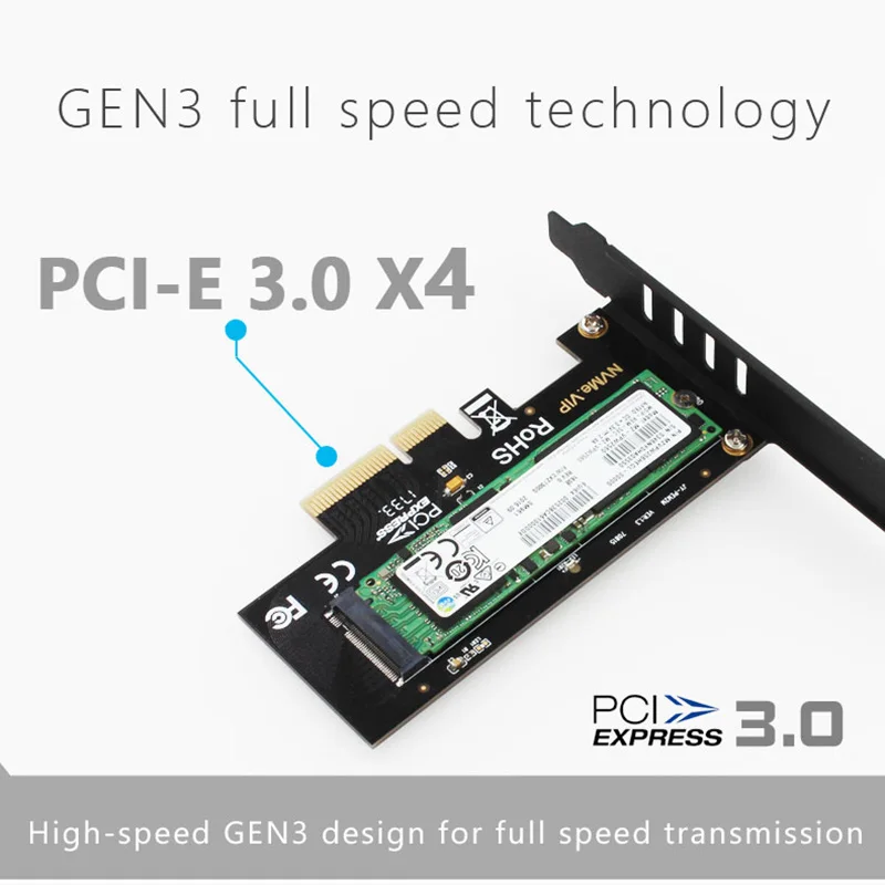 HFY SK4 M.2 SSD NVME PCIE X4 X8 X16 M Key Expansion Adapter Card 3.0 GEN3 Full Speed | Компьютеры и офис
