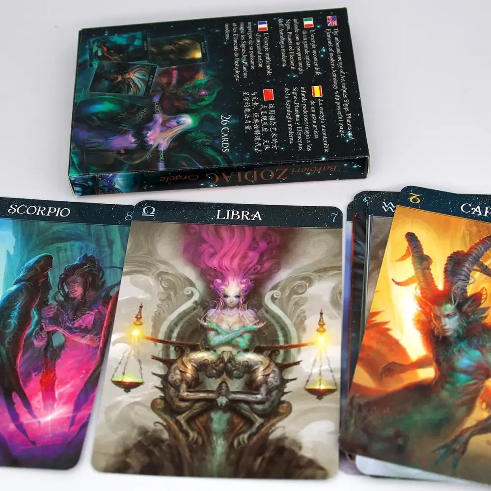 Barbieri знаки зодиака Оракл карточки Таро набор геологических карт гадания на пяти
