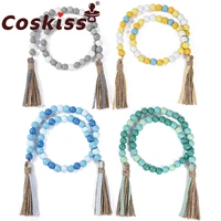 coskiss colour wood bead with tassels tray wooden beads string decorations christmas valentine day for home holiday pendant