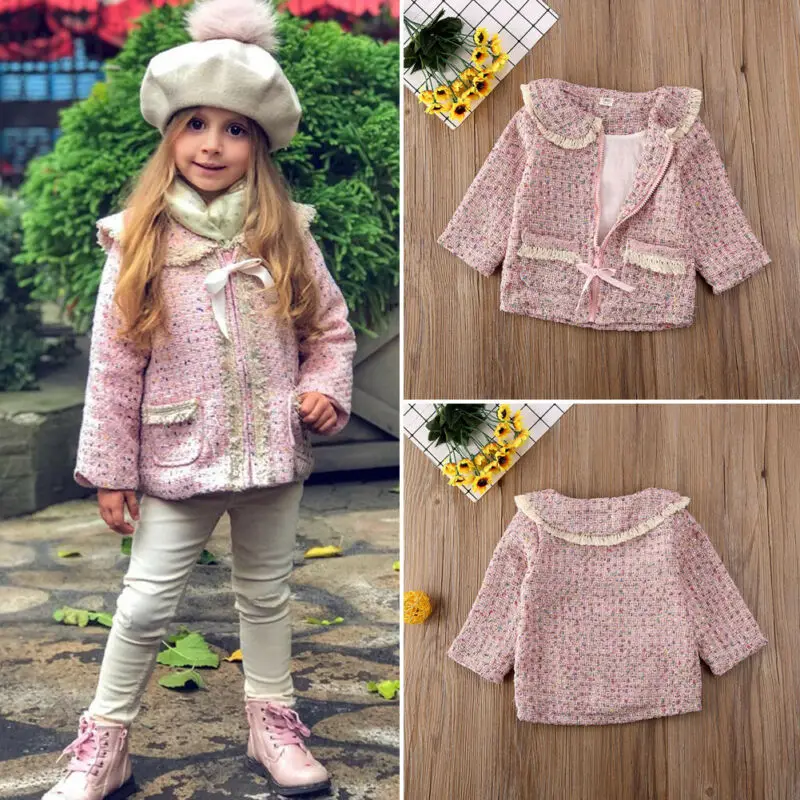Весна-Осень 2020 одежда для маленьких принцесс зимняя девочек пальто на молнии с