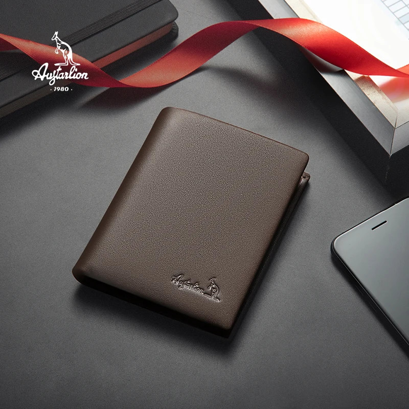 Роскошный брендовый новый мужской короткий кошелек из натуральной кожи модный