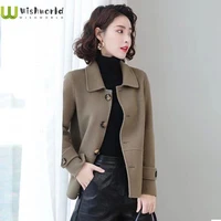 cloth coat female temperament is little short of new fund of 2021 autumn winters is han edition imitation wool womens clothes