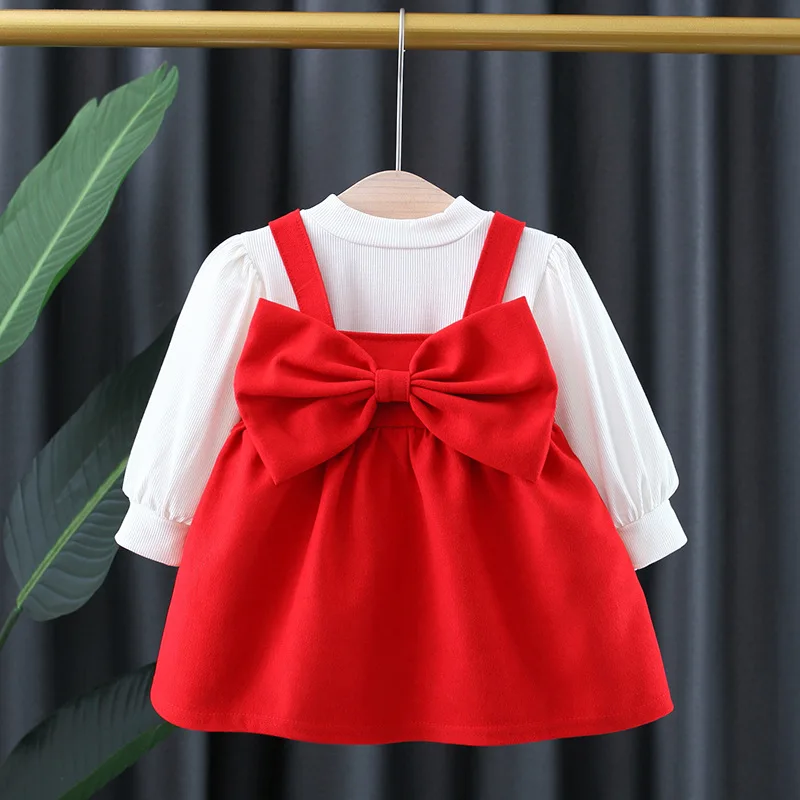 

2021 New Korean Version Of The Suspender Dress Cotton Baby And Toddler Princess Dress Western Style Girl Dress Spring And Autumn