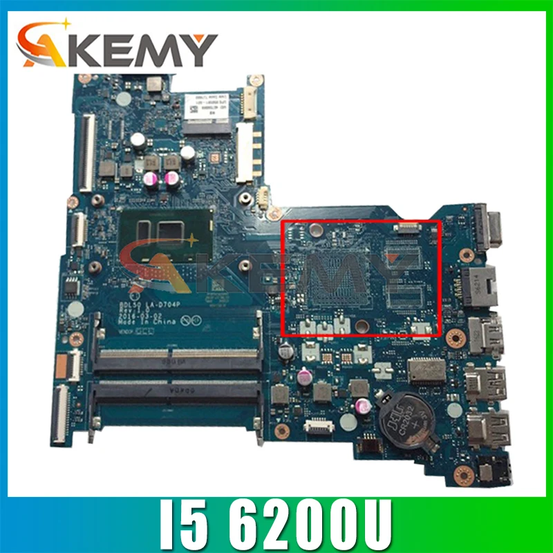 

Akemy For HP 15-AY 15-AC 250 G5 LA-D704P Laptop Motherboard I5 6200U DDR4 Integrated GPU Test Ok Fast Ship