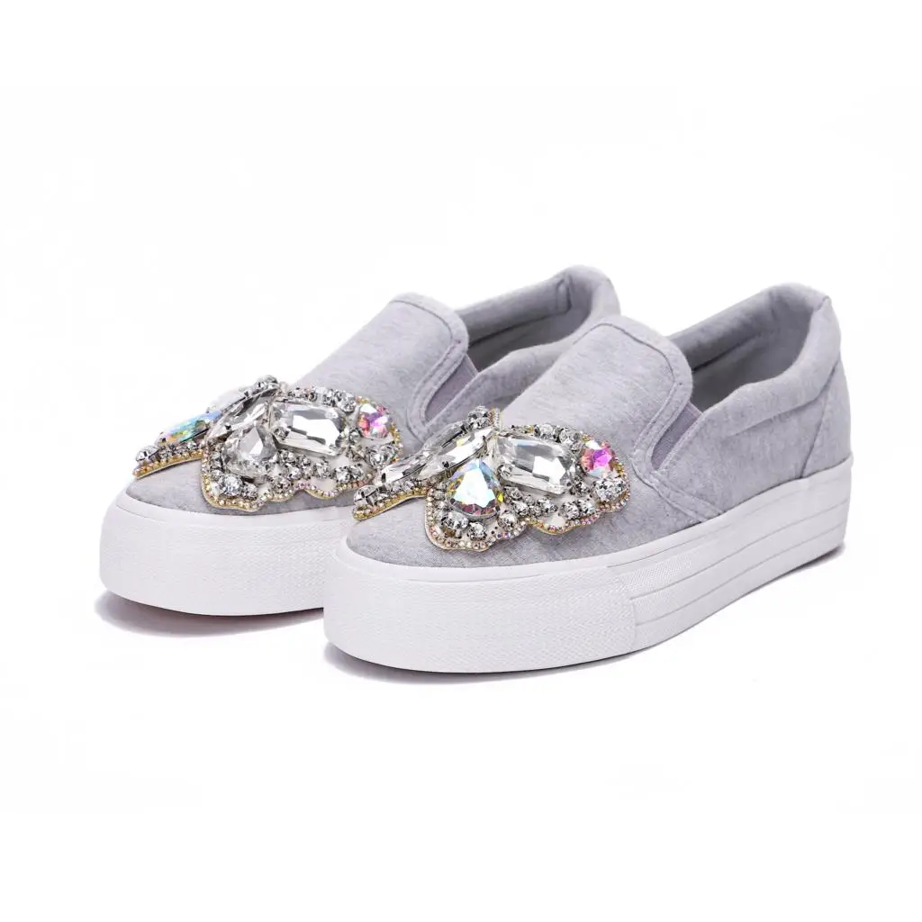 Эспадрильи на платформе со стразами Модная обувь Роскошная Брендовая без