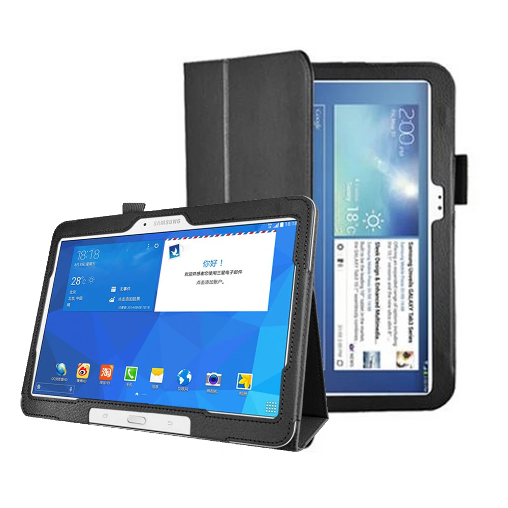 Роскошный кожаный чехол-книжка с подставкой + 2x прозрачная защитная пленка для