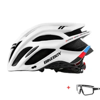 professional road mountain bike helmet with glasses ultralight bicycle helmets integrally molded mtb riding cycling helmet