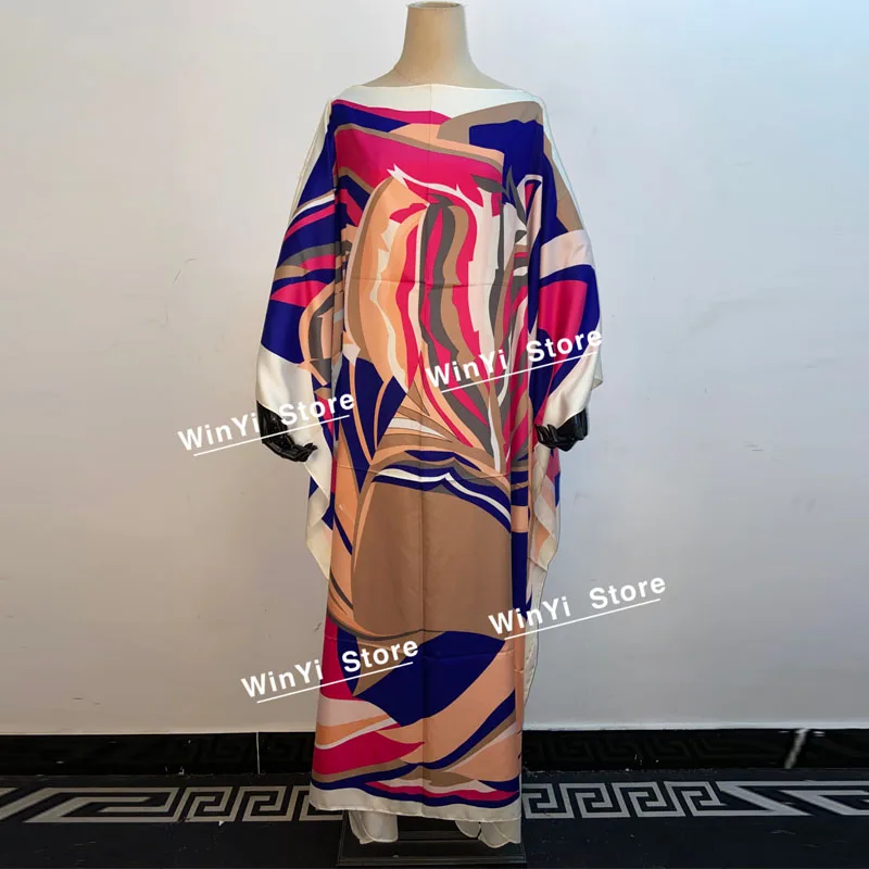 Кувейт Дашики Платье с принтом богемный хиджаб свободные элегантные