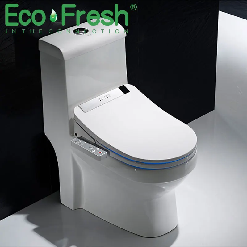 Ecofresh смарт-чехол для унитаза для ванной комнаты, электронное биде, чистое сухое сиденье с подогревом, wc Золотой Интеллектуальный светодиодный светильник, сиденье для унитаза