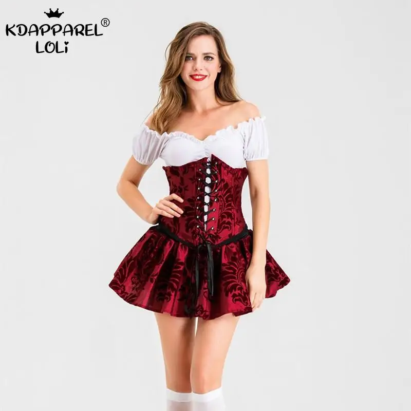 Женские костюмы на Хэллоуин платье накидка Готическая ведьма вампир Красная