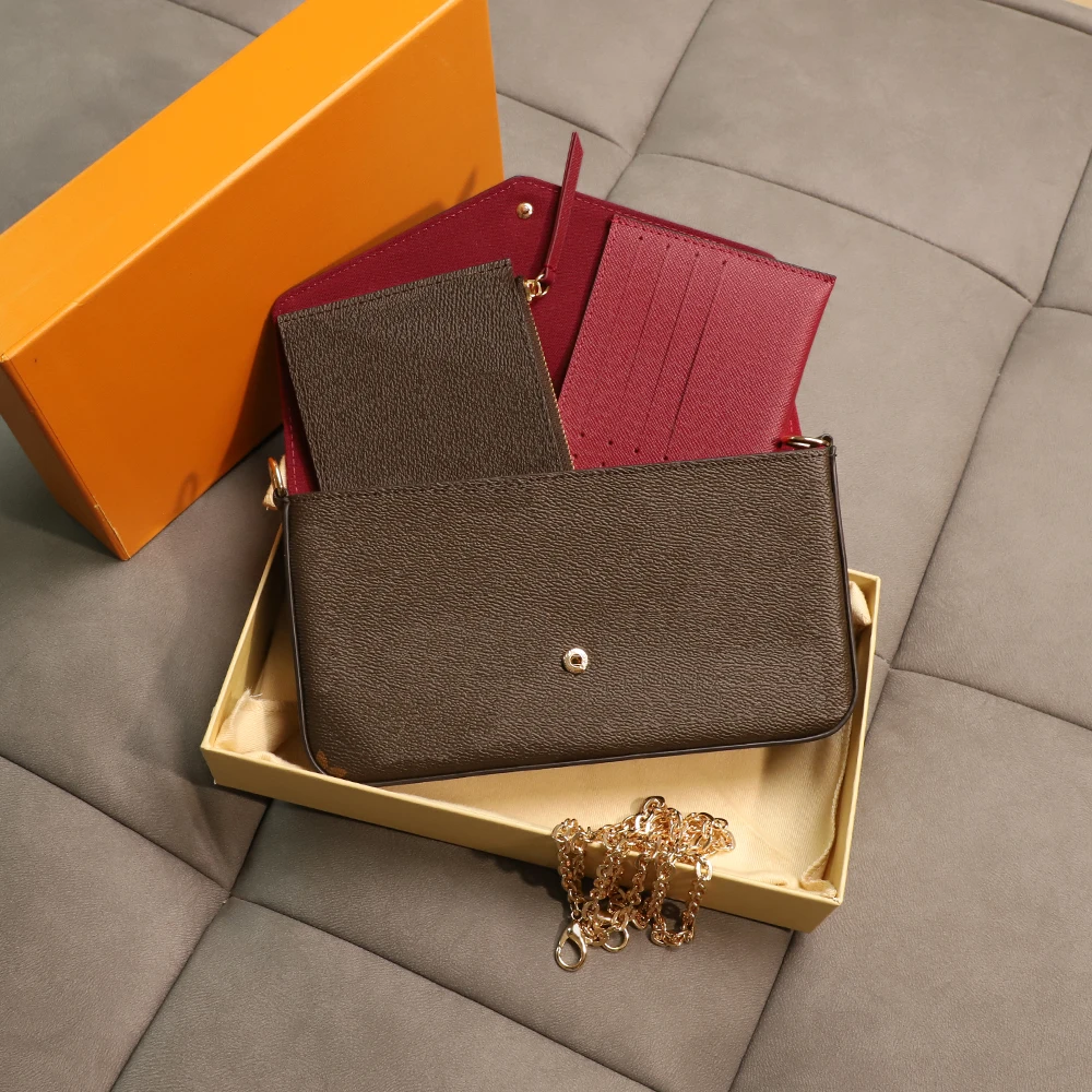 Высококачественный Роскошный дизайнерский женский кошелек из трех частей на