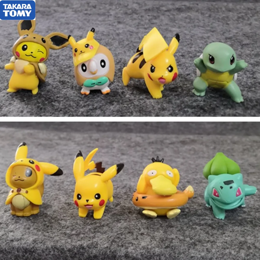 

8Pcs Tomy Different Styles Pokemon Figures Model Collection 3.5cm PokÃ©mon Pikachu Anime Figure Toys Dolls Child Birthday Gift